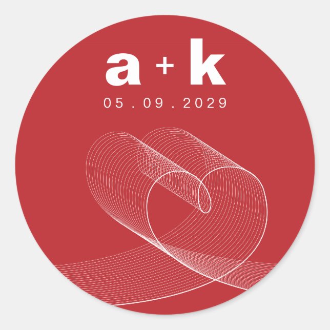 Loopy Love Lines White Favour Gift Label / Sticker (Front)