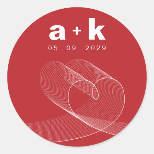 Loopy Love Lines White Favour Gift Label / Sticker