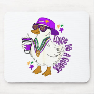 Loose Goose Funny Mardi Gras Graphic Art Mouse Pad