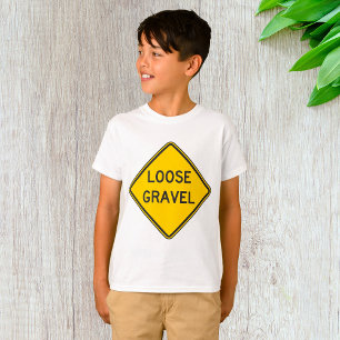 Loose Gravel Warning Sign Road Hazard  T-Shirt