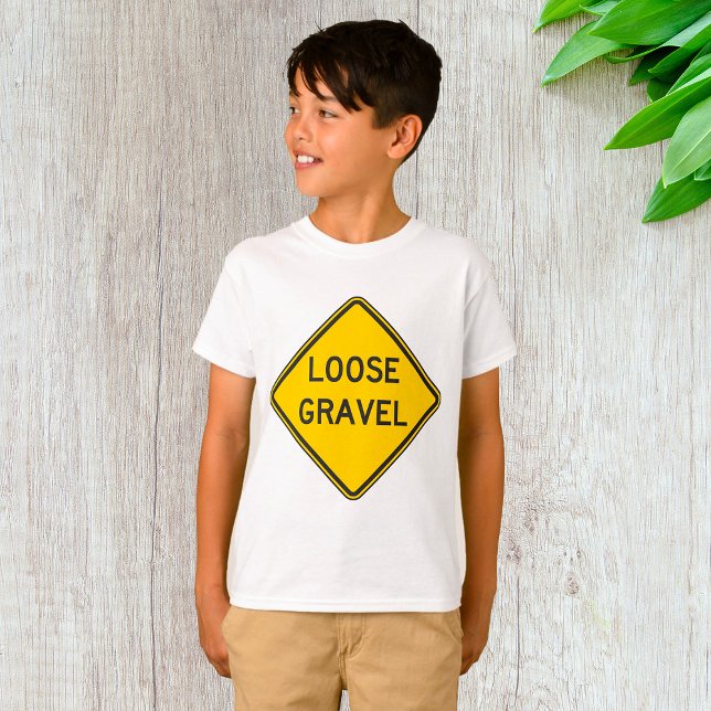 Loose Gravel Warning Sign Road Hazard  T-Shirt (Creator Uploaded)
