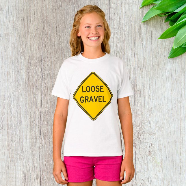 Loose Gravel Warning Sign Road Hazard  T-Shirt (Creator Uploaded)