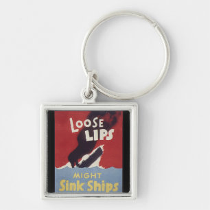 Loose Lips Might Ships Key Ring