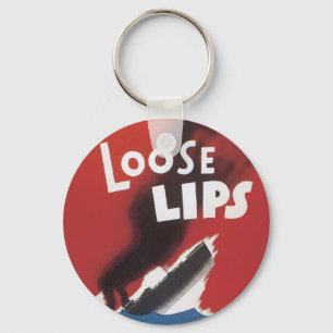 Loose Lips Might Sink Ships Key Ring