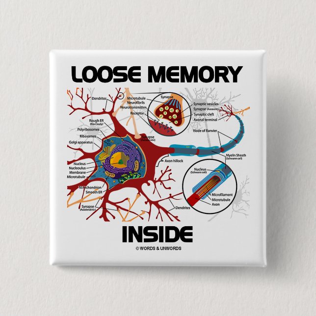 Loose Memory Inside (Neuron / Synapse) 15 Cm Square Badge (Front)
