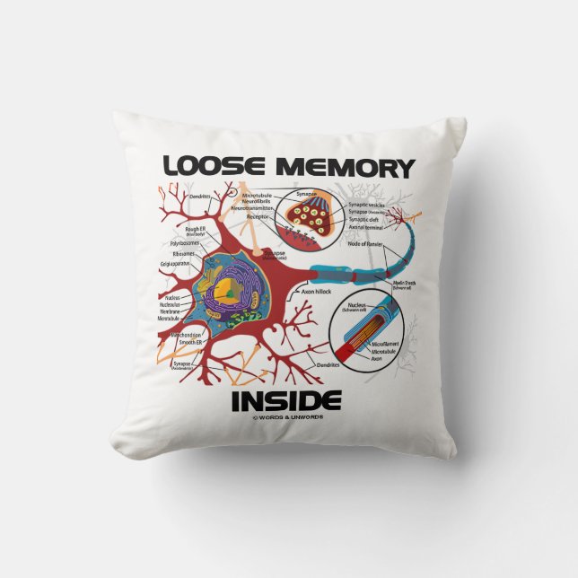 Loose Memory Inside Neuron Synapse Geek Humour Cushion (Front)