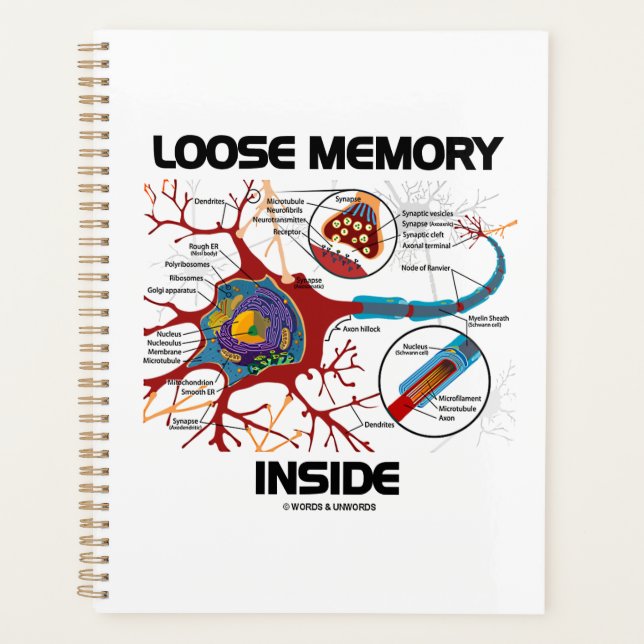 Loose Memory Inside Neuron Synapse Geek Humour Planner (Front)
