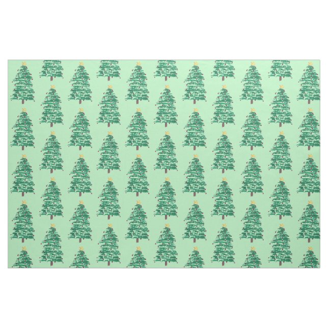 Loose Painting Christmas Tree Pattern Fabric (Fat Quarter)