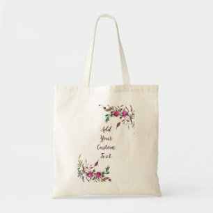 Loose pink watercolor flowers customisable tote bag