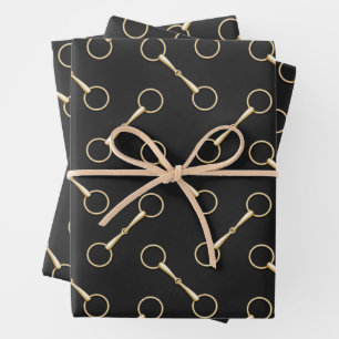 Loose Ring Snaffle Bits Equestrian Wrapping Paper Sheet