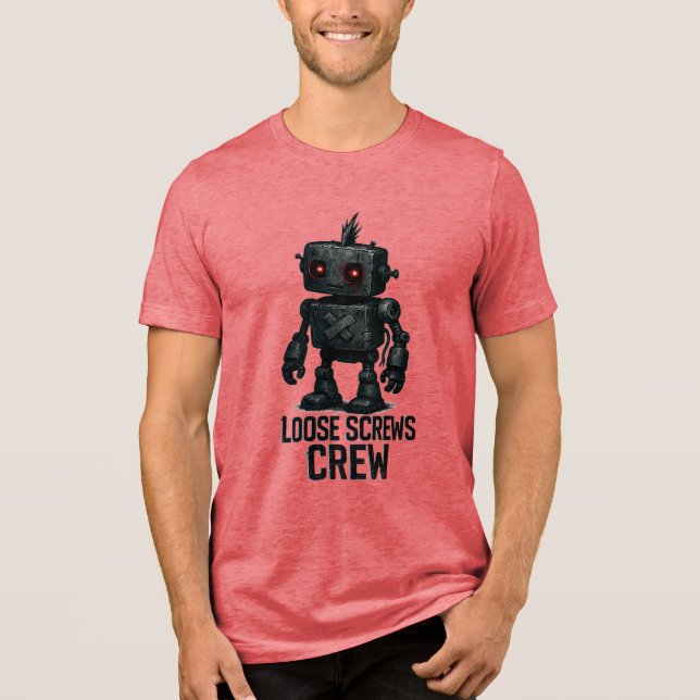 Loose Screws Crew – Grunge Cyberpunk Robot Tri-Blend Shirt (Front)