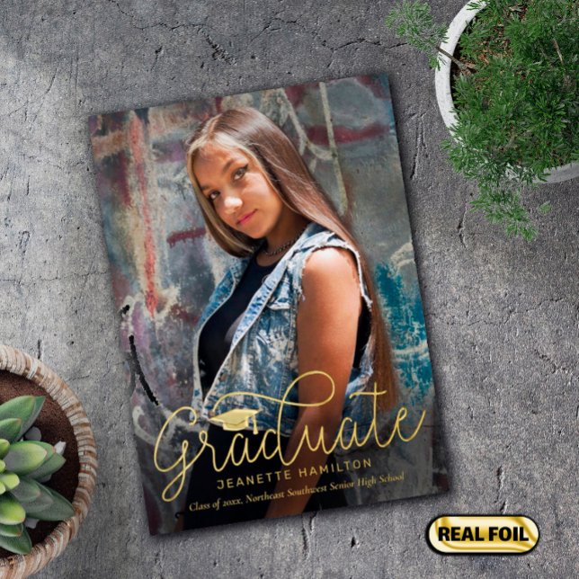 Loose Script Front/Back Photo Graduation (Creator Uploaded)