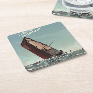 Loose Talk Cost Lives WW2 Poster Square Paper Coaster