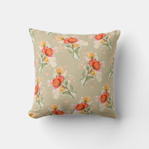 Loose Watercolor Flowers on Throw Pillows