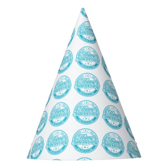Loosid Soberversary Blue Paper Party Hat (Front)