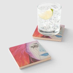Loosing Colour Surreal Rainbow Woman Original Art Stone Coaster