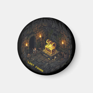 Loot Found Fantasy Dungeon Pixel Art Design Magnet