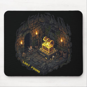 Loot Found Fantasy Dungeon Pixel Art Design Mouse Pad