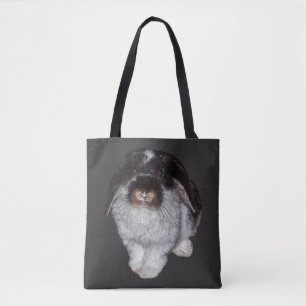 Lop Eared Rabbit All Over Print Bag (Dark Grey)
