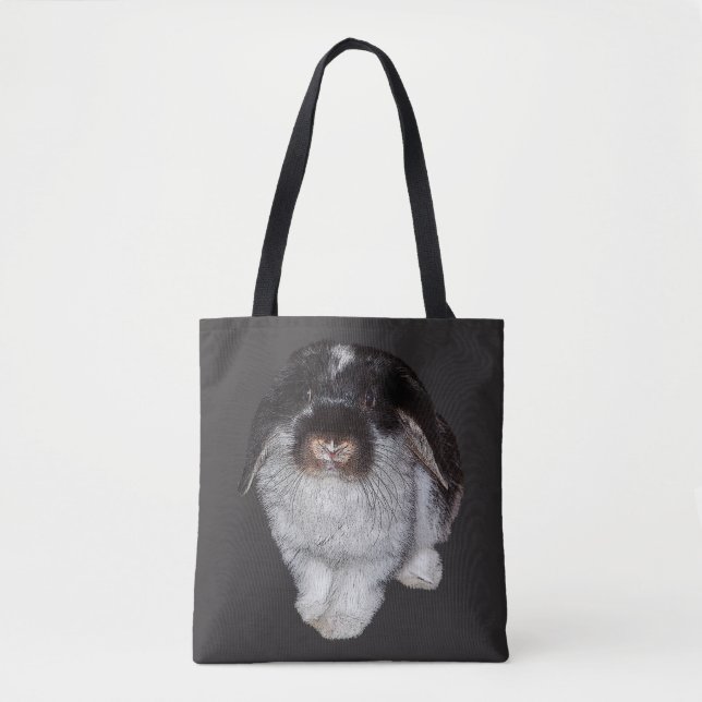 Lop Eared Rabbit All Over Print Bag (Dark Grey) (Front)