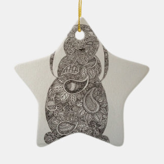 Lop eared rabbit design ceramic ornament