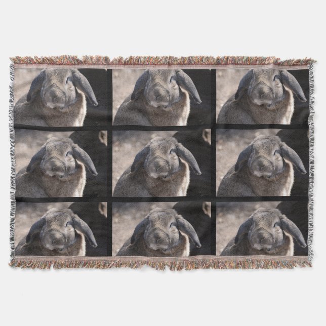 Lop Eared Rabbit Throw Blanket (Front)
