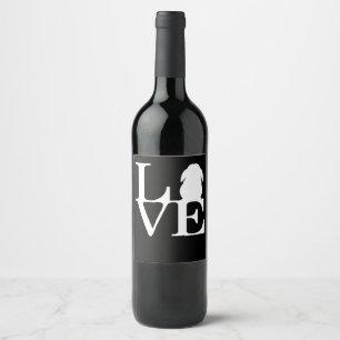Lop Rabbit Lover I Love Bunnies Graphic Wine Label