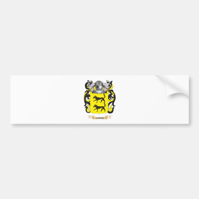 Lopez Coat of Arms (Family Crest) Bumper Sticker (Front)