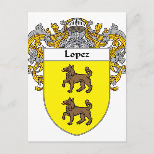 Lopez Coat of Arms (Mantled) Postcard