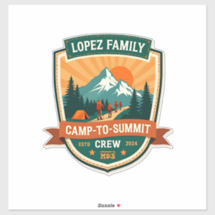 Lopez Family Camp-To-Summit Crew Vintage Hiking Ca