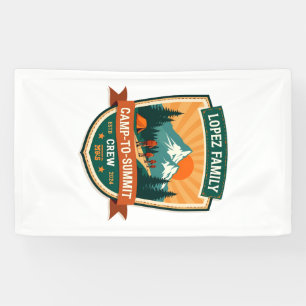 Lopez Family Camp-To-Summit Crew Vintage Hiking Ca Banner