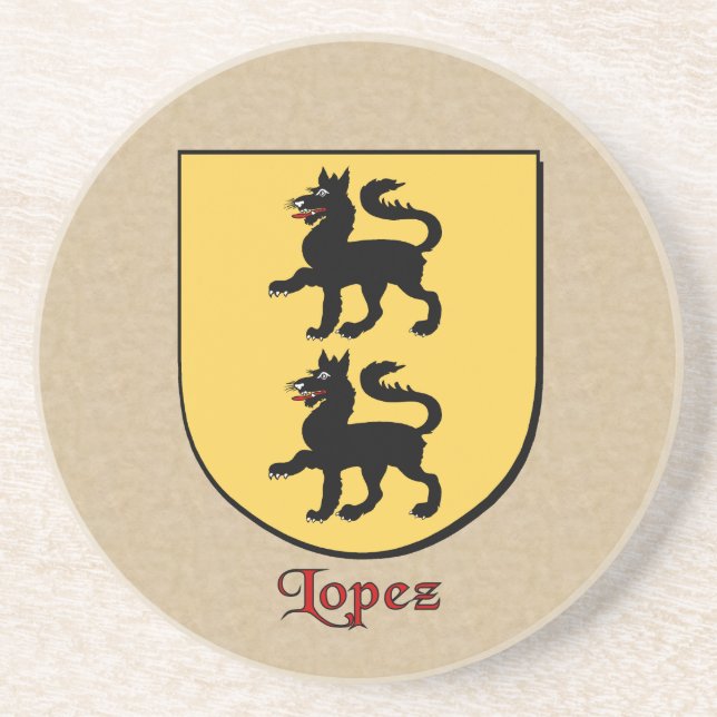 Lopez Heraldic Shield Coaster (Front)