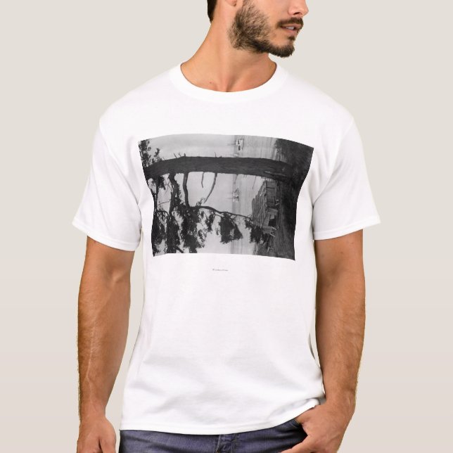 Lopez Island, WA - Fishing Boats In Bay T-Shirt (Front)