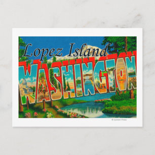 Lopez Island, Washington - Large Letter Scenes Postcard