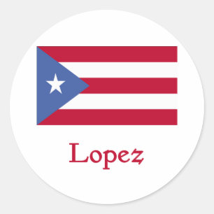 Lopez Puerto Rican Flag Classic Round Sticker