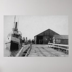 Lopez, WA - View of the SS Islander at City Dock Poster
