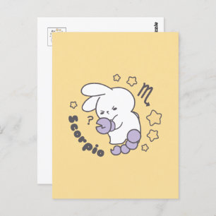 Loppitokki Bunny Embracing Scorpio Zodiac Magic I Postcard