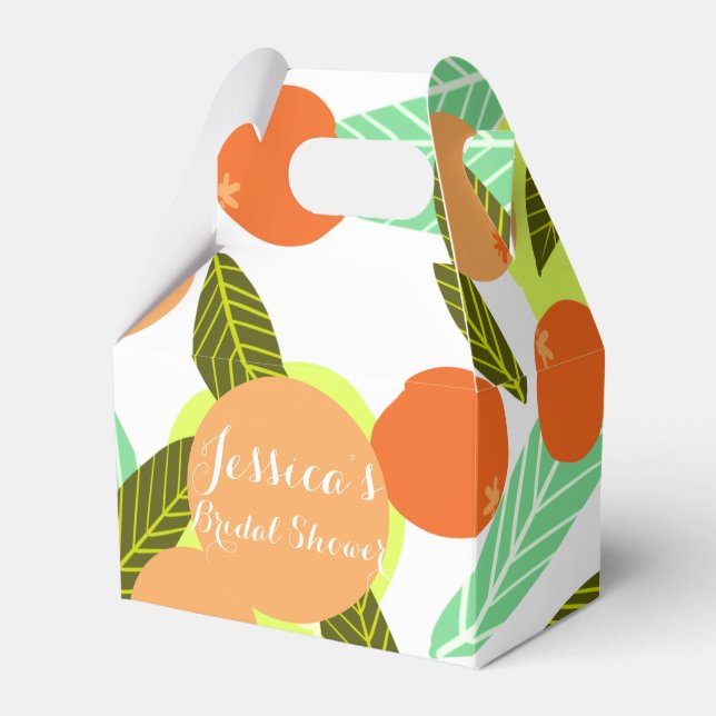 Loquat Fruit Pattern Bridal Shower Peach  Favour Box (Front Side)