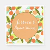 Loquat Fruit Pattern Bridal Shower Peach Thank You