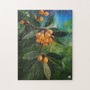 Loquats in April Spring Painting by Alfred Fox Jigsaw Puzzle