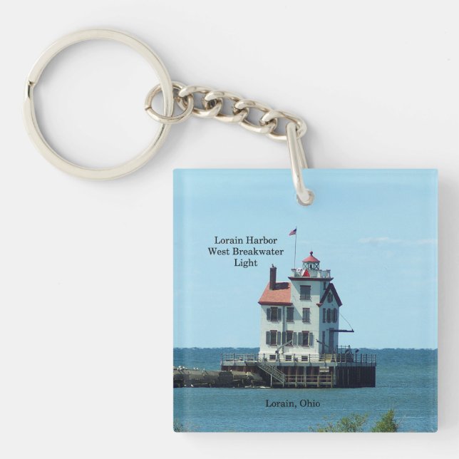 Lorain Harbour West Breakwater Light key chain (Front)
