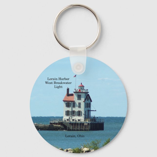 Lorain Harbour West Breakwater Light key chain (Front)
