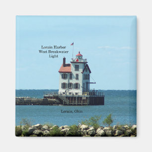 Lorain Harbour West Breakwater Light manget Magnet