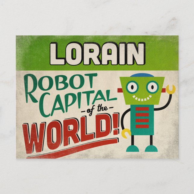 Lorain Ohio Robot - Funny Vintage Postcard (Front)