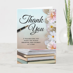 loral Teacher Thank You Card with Stationery