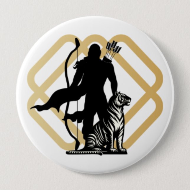  Lord Ayyappan 10 Cm Round Badge (Front)