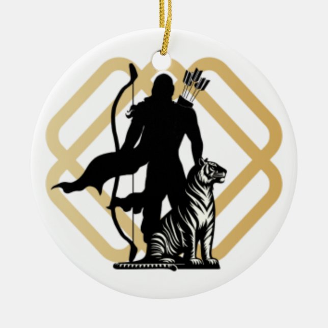  Lord Ayyappan Ceramic Ornament (Front)