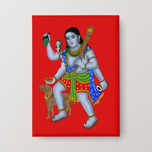 Lord Bhairava Button (Front)
