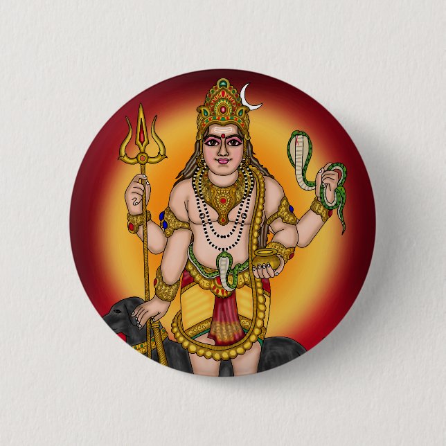 Lord Bhairava Retro Button (Front)