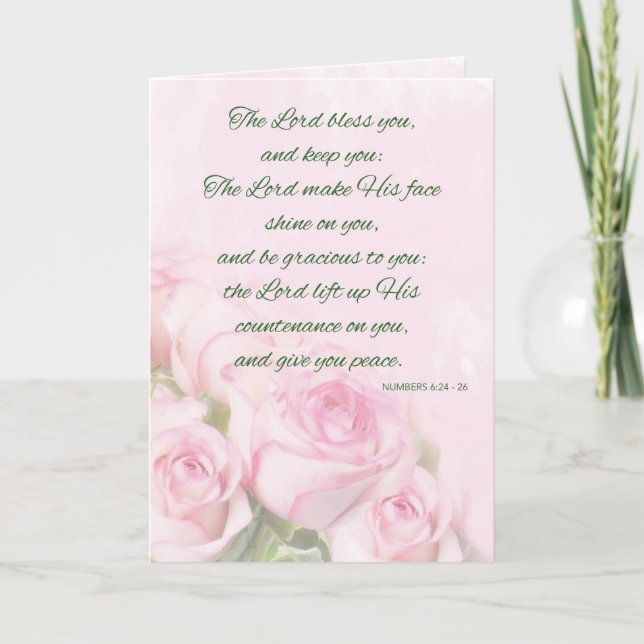 Lord Bless and Keep You Religious Thinking of You Holiday Card (Front)